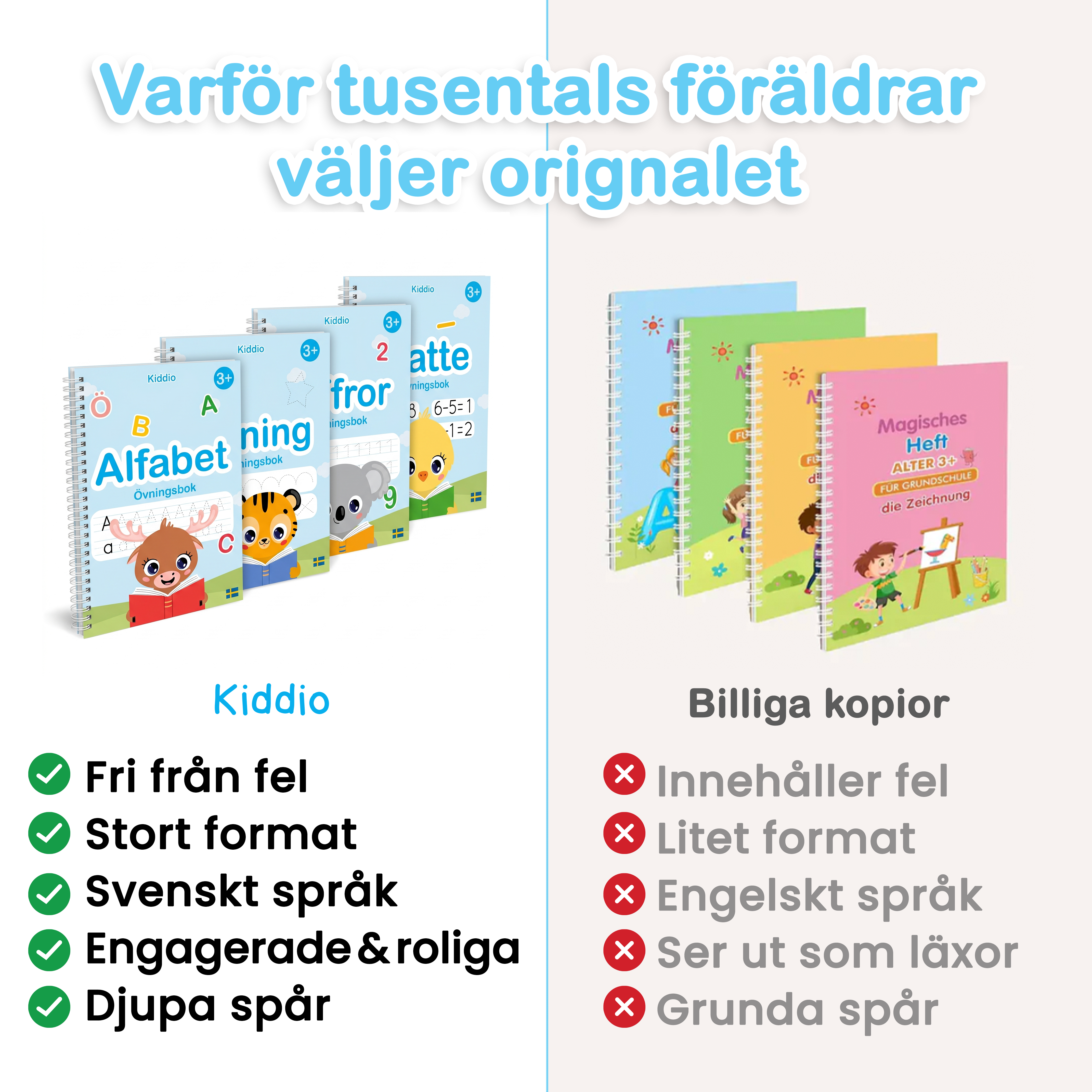 Kiddio™️ Magiske håndskriftsbøker