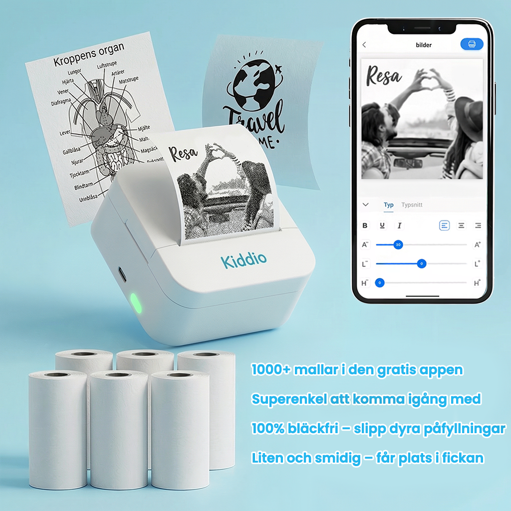 Printbuddy™ 3x fargede papirruller